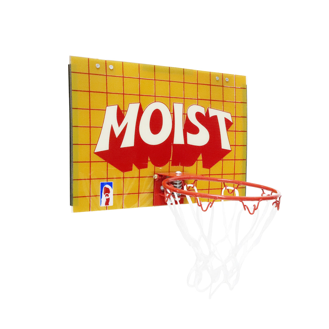Moist Basketball Hoop and Ball